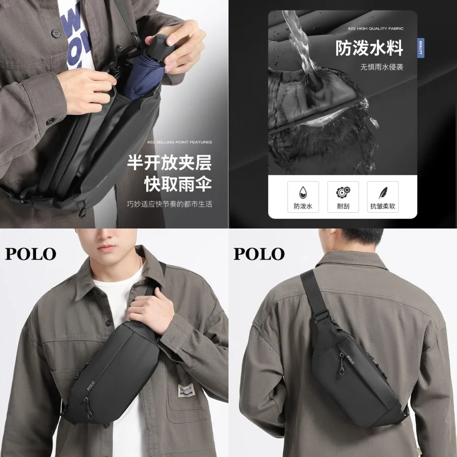 

【New style】POLO chest bag men's fashion brand simple multi-function -body bag new summer casual shoulder bag light waist bag