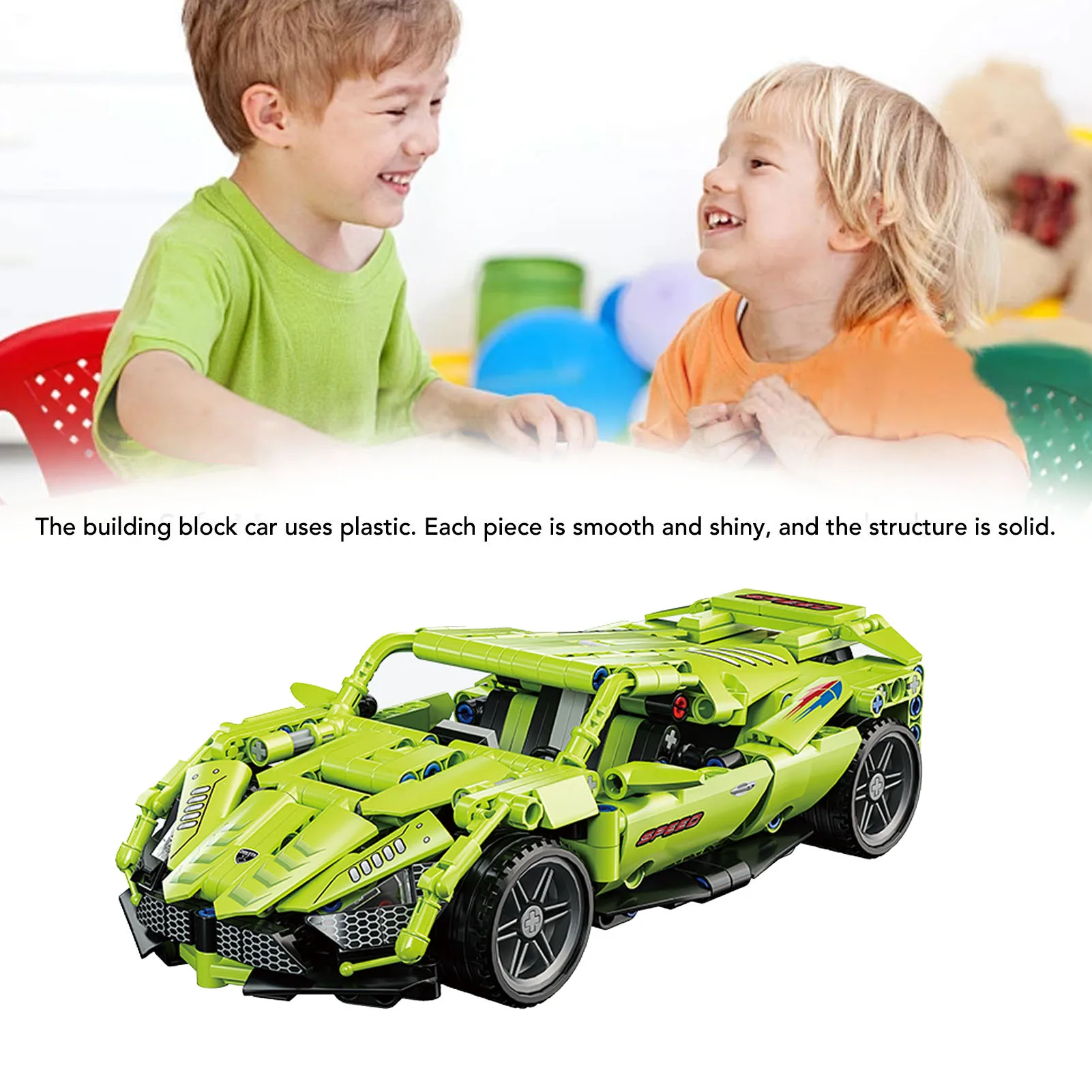 Conjunto de blocos de construção de carro de corrida, conjunto de construção de carro esportivo colecionável, modelo de carro de brinquedo para meninos e meninas de 6 anos ou mais
