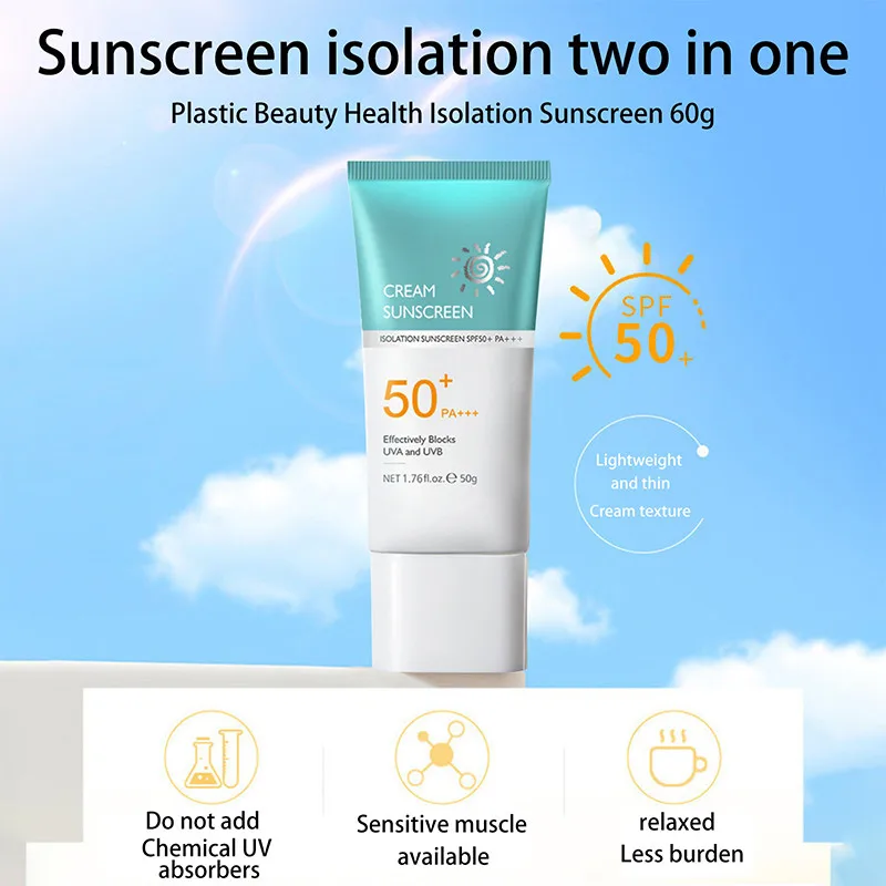 

1pc 50+ Women Sunscreen - Safe Natural Sunblock For Women - Water Resistant Sun Cream - Broad Uva/Uvb Sun Protecting 50g Gift