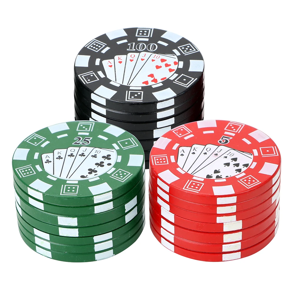 Tobacco Grinder Poker Chip Style Smoking Pipe Accessories 3-layer Spice Cutter Herb Cutter Cigarette Accessories Gadget