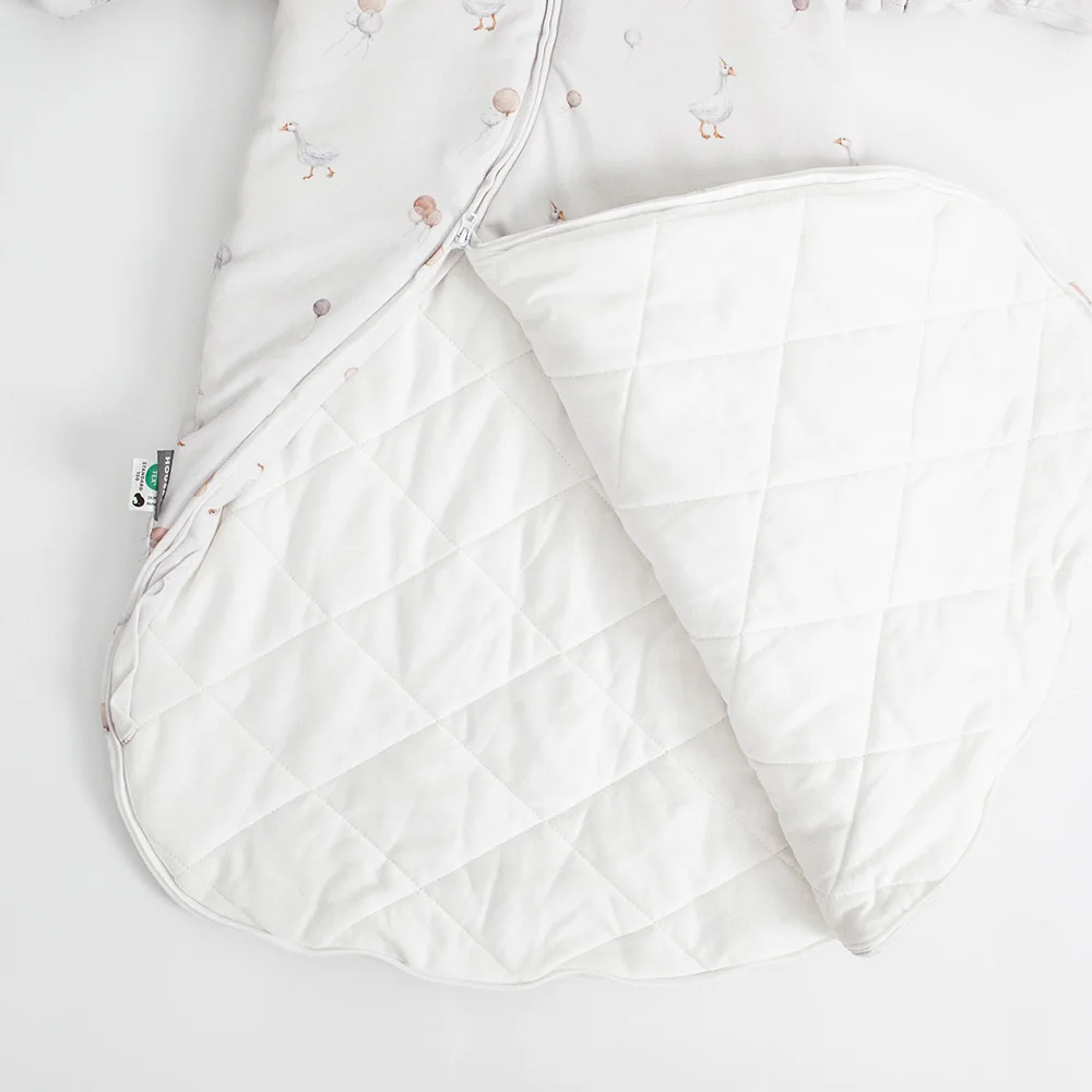 Sleeping Bag For Babies 0-24M Soft Cotton Breathable 2-Ways Zipper Cute Animal Print Baby Sleeping Bag With Removable Sleeves