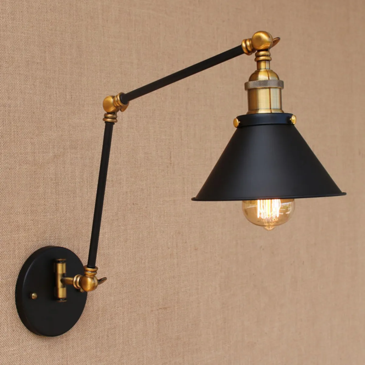 Retro Vintage Adjustable Long Swing Arm Wall Light Fixture Edison Wall Lamp Loft Style Industrial Wall Sconce Appliques Led