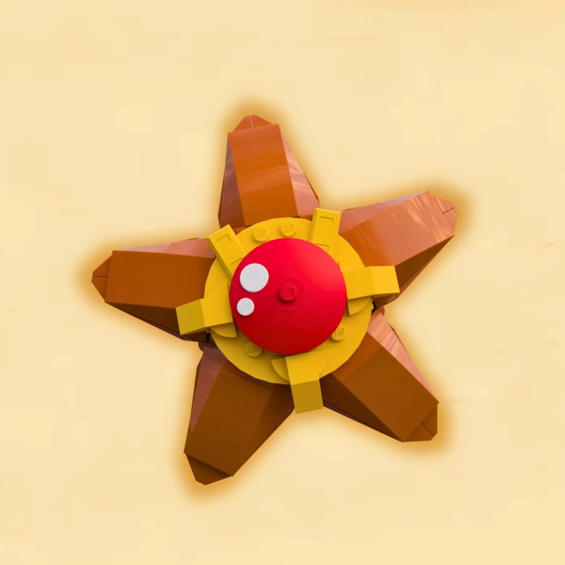 

115 шт. MOC Pokemones Staryu, модель здания морских существ, модель «сделай сам», строительные блоки, игрушки на день рождения, подарок