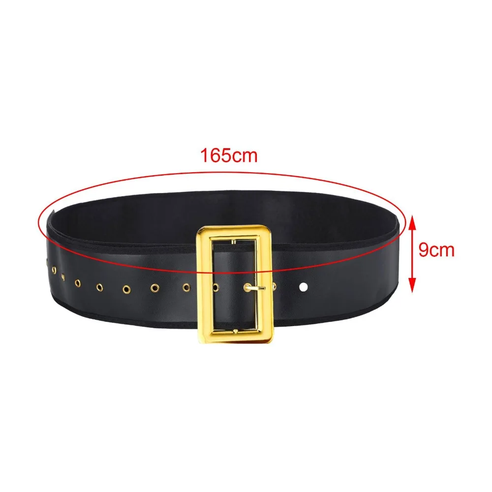 Stage Performance Santa Claus Belt Halloween Fancy Dress Xmas Wide Waist Belt Costume Accessories PU Men's Christmas Belt