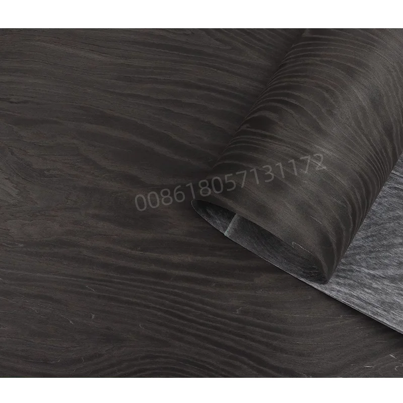 Reconstituted Engineered Black Ash Wood Veneer with Burl Pattern, E.V.,Fleece Backing, 60x250cm, 1pc, for Furniture & Home Decor