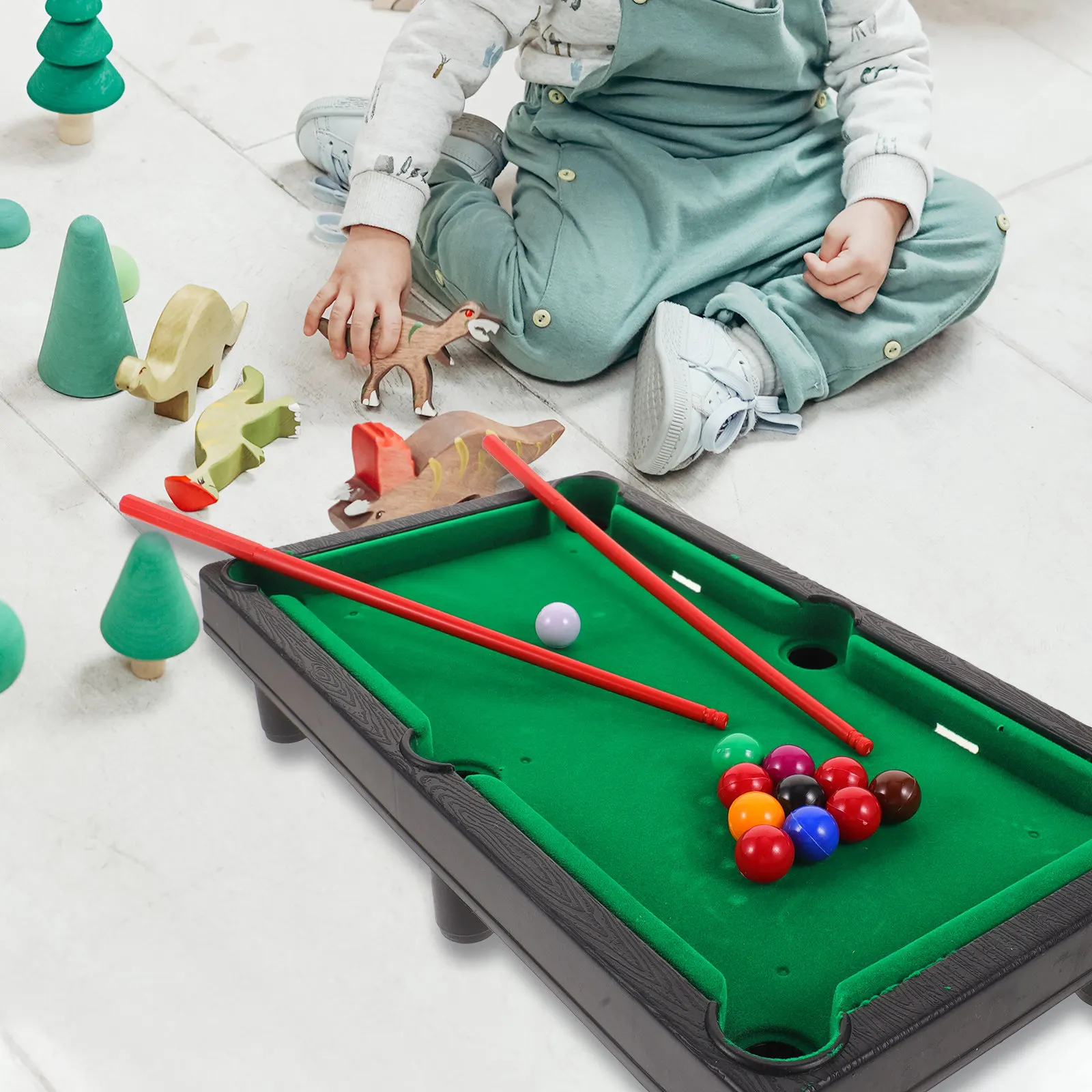 

1Set Mini Pool Table Desktop Billiard Game Interactive Family Fun Hand Eye Coordination Development Mini Billiard