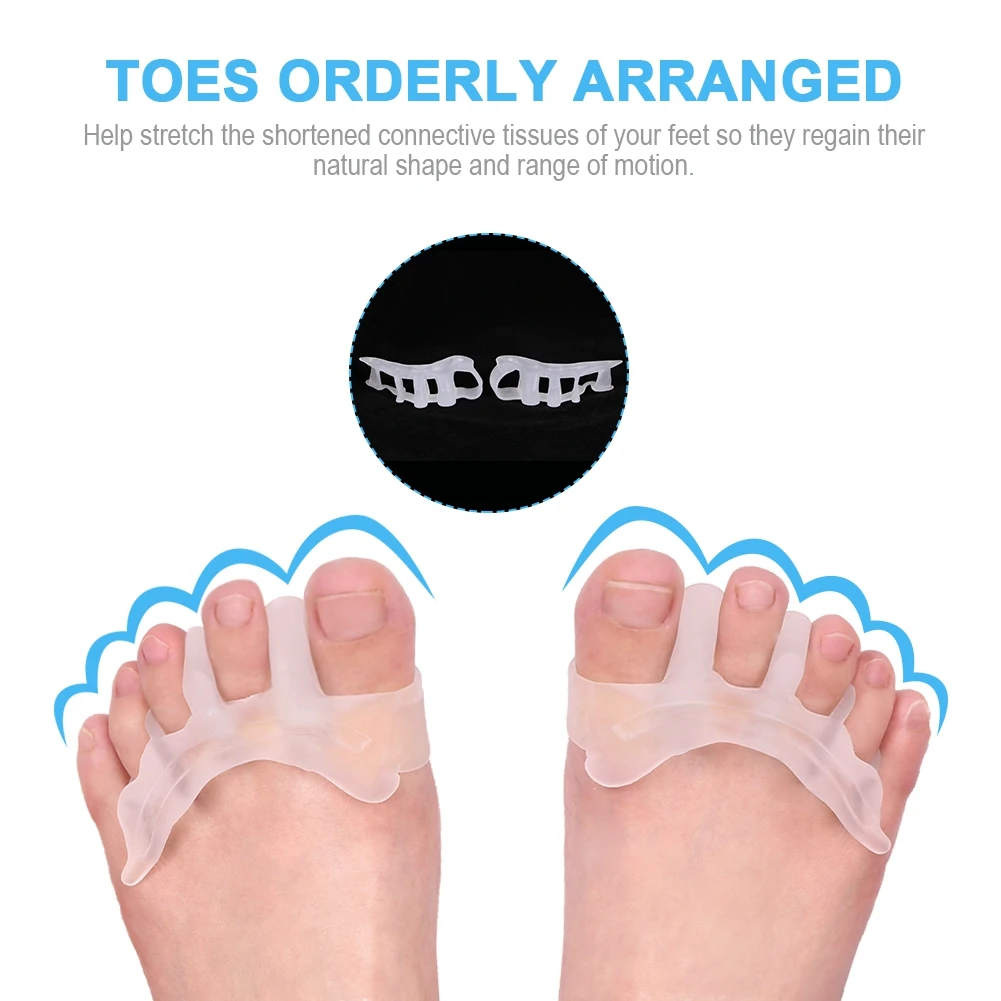 Gel Finger Toe Protector Toe Separators Stretchers Straightener Bunion Protector Pain Relief Foot Care Men Women Easy Wear Shoes