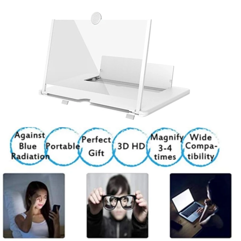 18 Inch 3D HD Mobile Phone Screen Magnifier Movie Video Stand Amplifier Desktop Phone Holder 3D HD Movie Video Stand