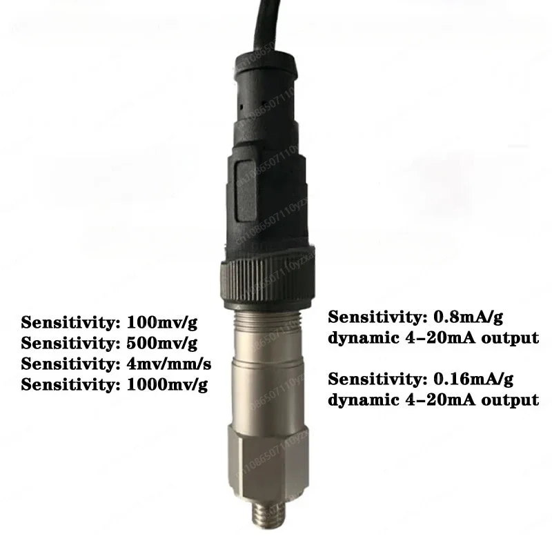 Jmz ICP Vibration Accelerometer Sensor 100mv/g to 1000mv/g Resolution 0.5mg for Motion Detection And Data Recording