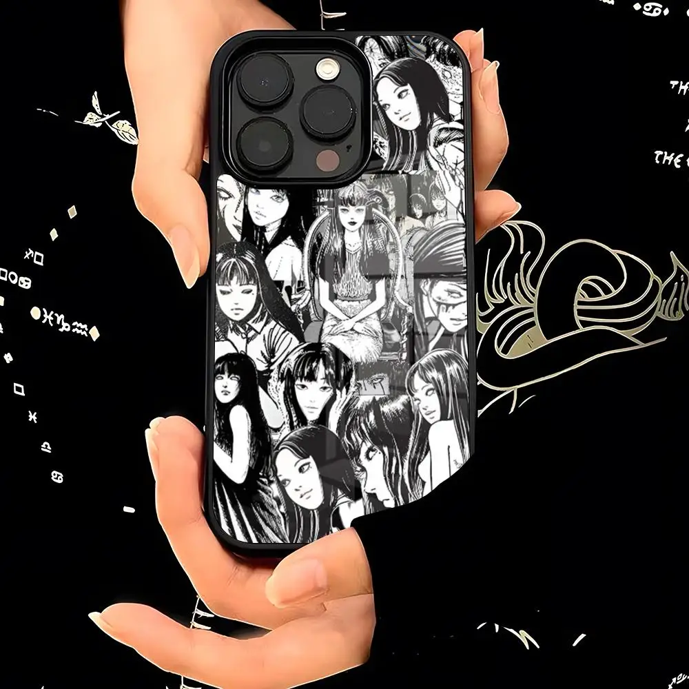 japan junji ito terror Phone Case PC+TPU for iphone 16ProMax 15 14 11 12 13 Pro Xs Max Mini Xr X Plus Coque