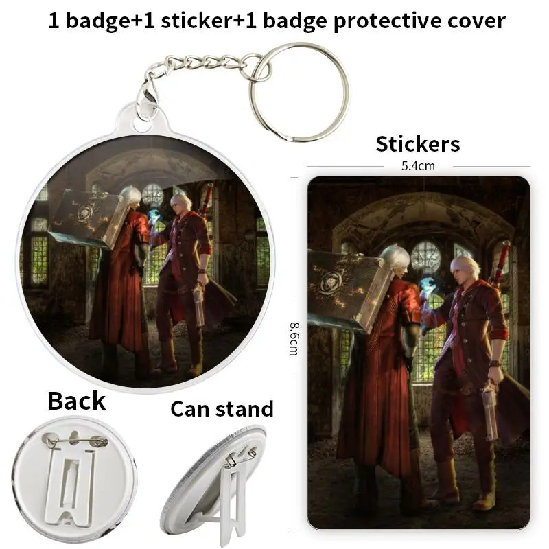 الشيطان قد يبكي لعبة أنيمي شخصية شارة بروش مرساة الأجهزة الطرفية دبوس 75 مللي متر حقيبة مدرسية قلادة حديدية الكرتون هدية عيد ميلاد