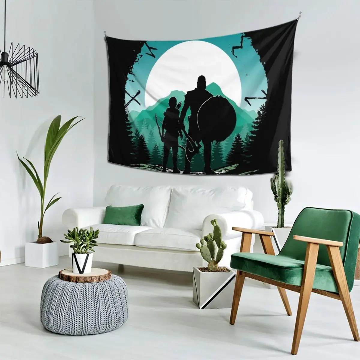 

Kratos and son Tapestry Decoration For Rooms House Decor Wall Hangings Decoration Wall Decoration Items Tapestry