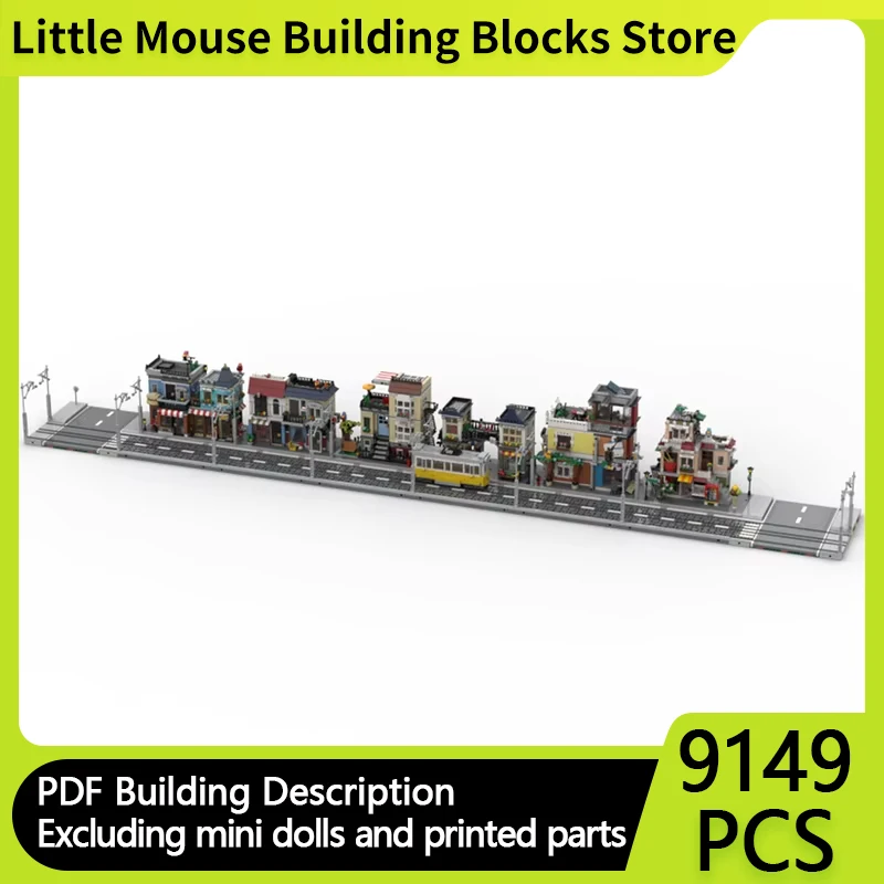 Street View Model MOC Building Bricks Small Module Block Scenery Modular Technology Gifts Holiday Assemble Children Toys Suit