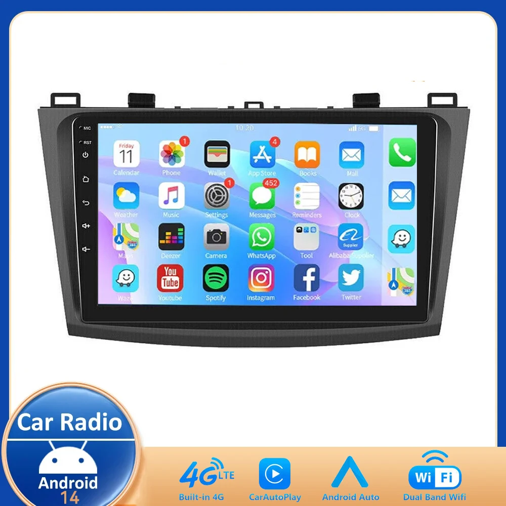 

Автомагнитола, мультимедийный видеоплеер Carplay для Mazda 3 BL 2009 2010-2013, Android 14, стерео-навигация, GPS-плеер, поддержка раздельного экрана