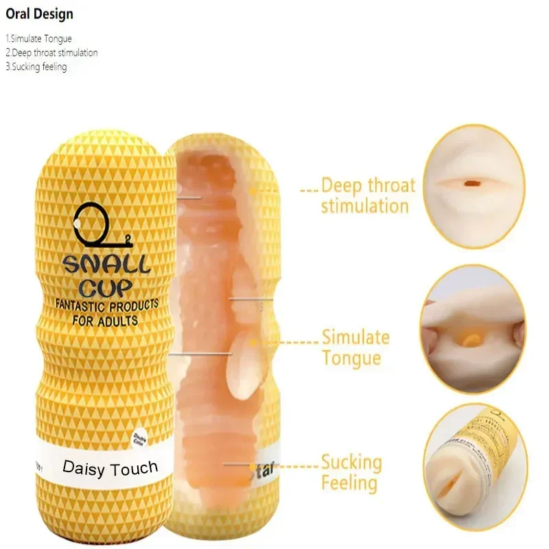 Masturbate Men's Adult Goods Mouth Sucking Anal Vagina Masturbator Manual Penis Trainer Male Masturbation Cup Sex Toys for Man image 3