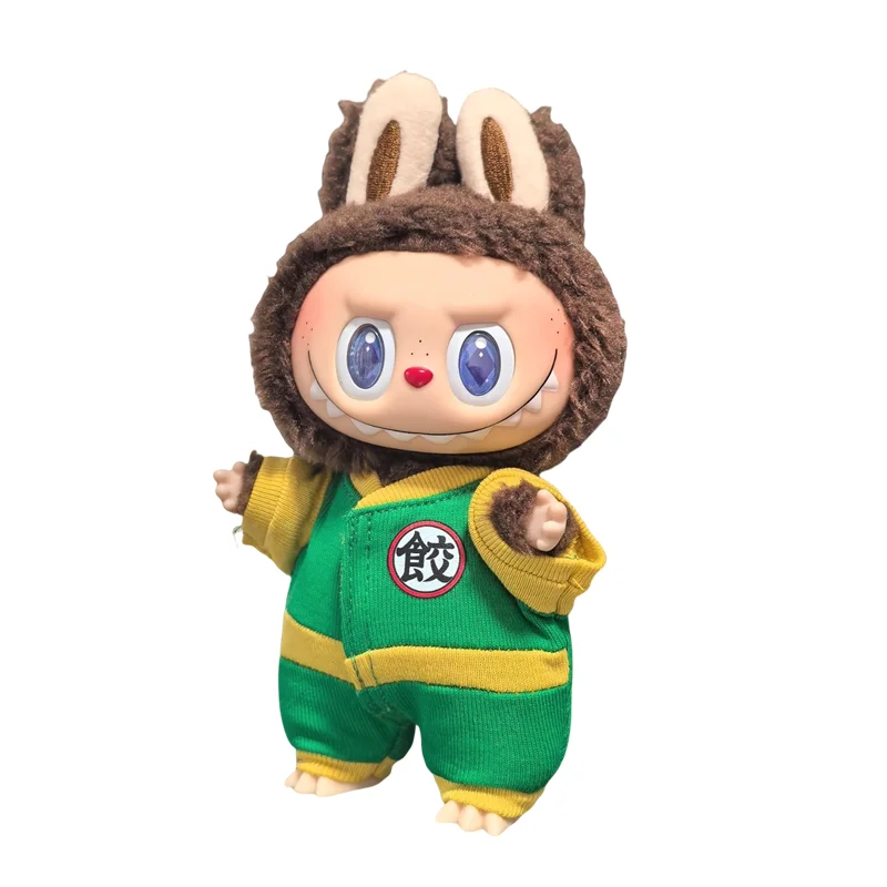 Hanya Pakaian 17Cm Labubu Dragon Ball Anime V1v2 V3 Labubu Boneka Vinyl Liontin Boneka Pakaian Anak Laki-laki Hadiah Mainan Pakaian untuk Labubu