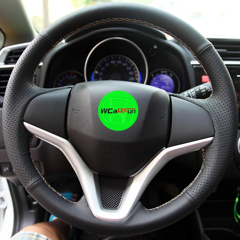 Anti-slip Car Steering Wheel Cover Artificial Leather For Honda Fit City Jazz 2014 2015 HRV HR-V 2016 Vezel Car Accessories
