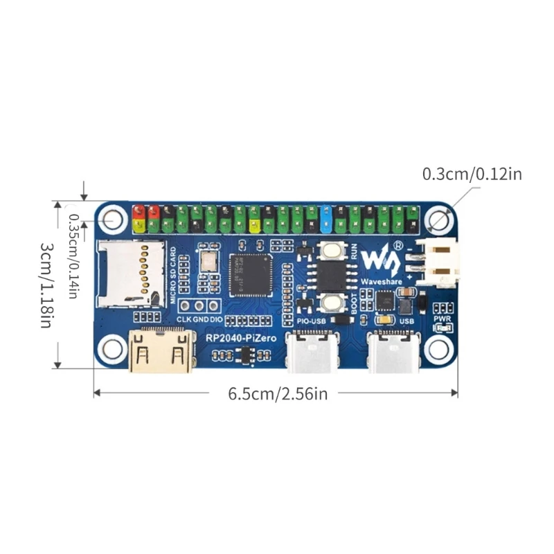 Placa desarrollo para Raspberry PiPICO RP2040-PiZero basada en RP2040