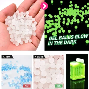 مضيئة هلام مضخة المياه مسدس المياه الكهربائية، هيدروجيل حبيبات، ليلة متوهجة، اكسسوارات رصاصة، 10000 قطعة في الكرتون أفضل 12 مسدسات جل مبيعا - رقم 2