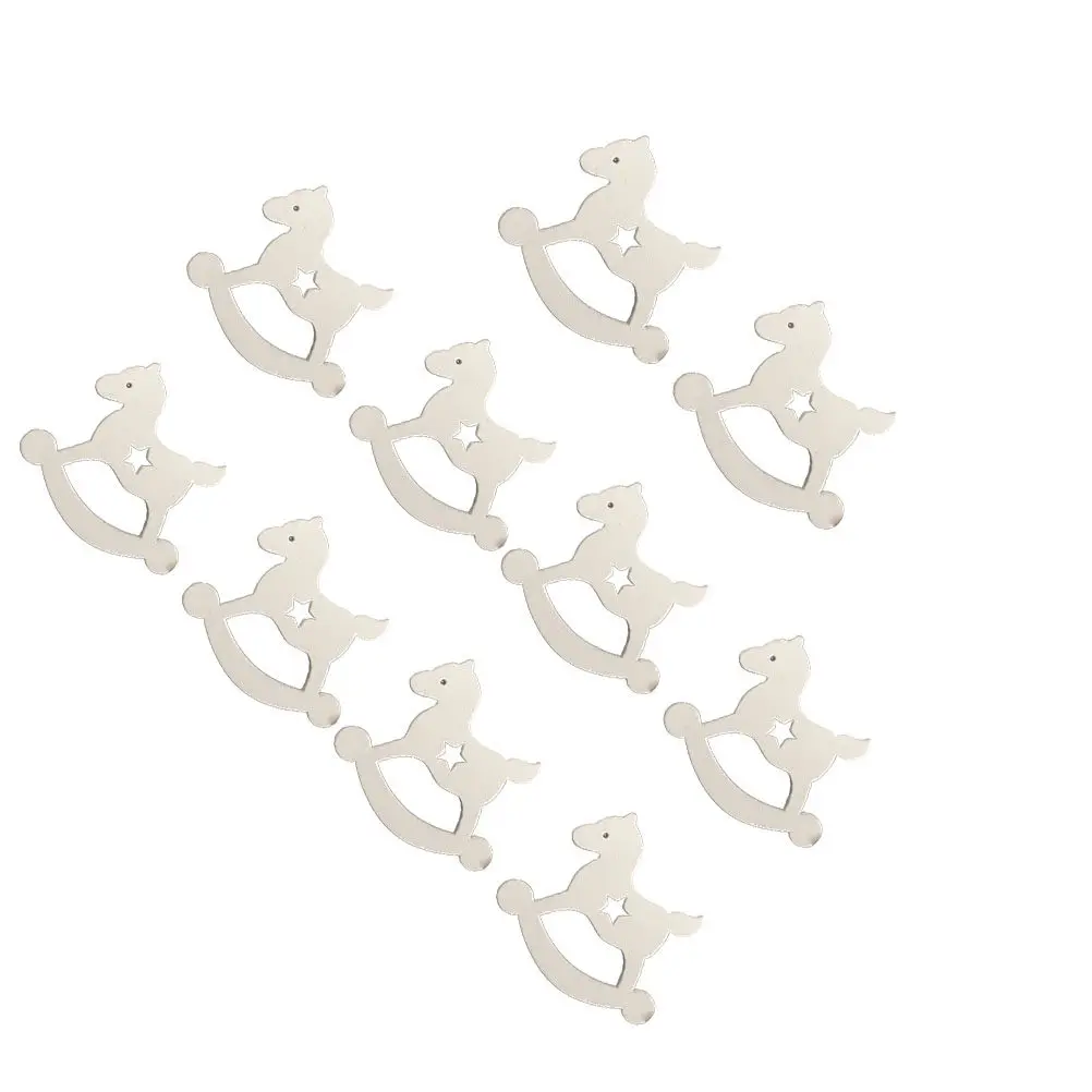 10Pcs Creative Wooden Horse Hanging Pendant Christmas Decoration Natural Eco Friendly Smooth Surface Tree Ornament Craft