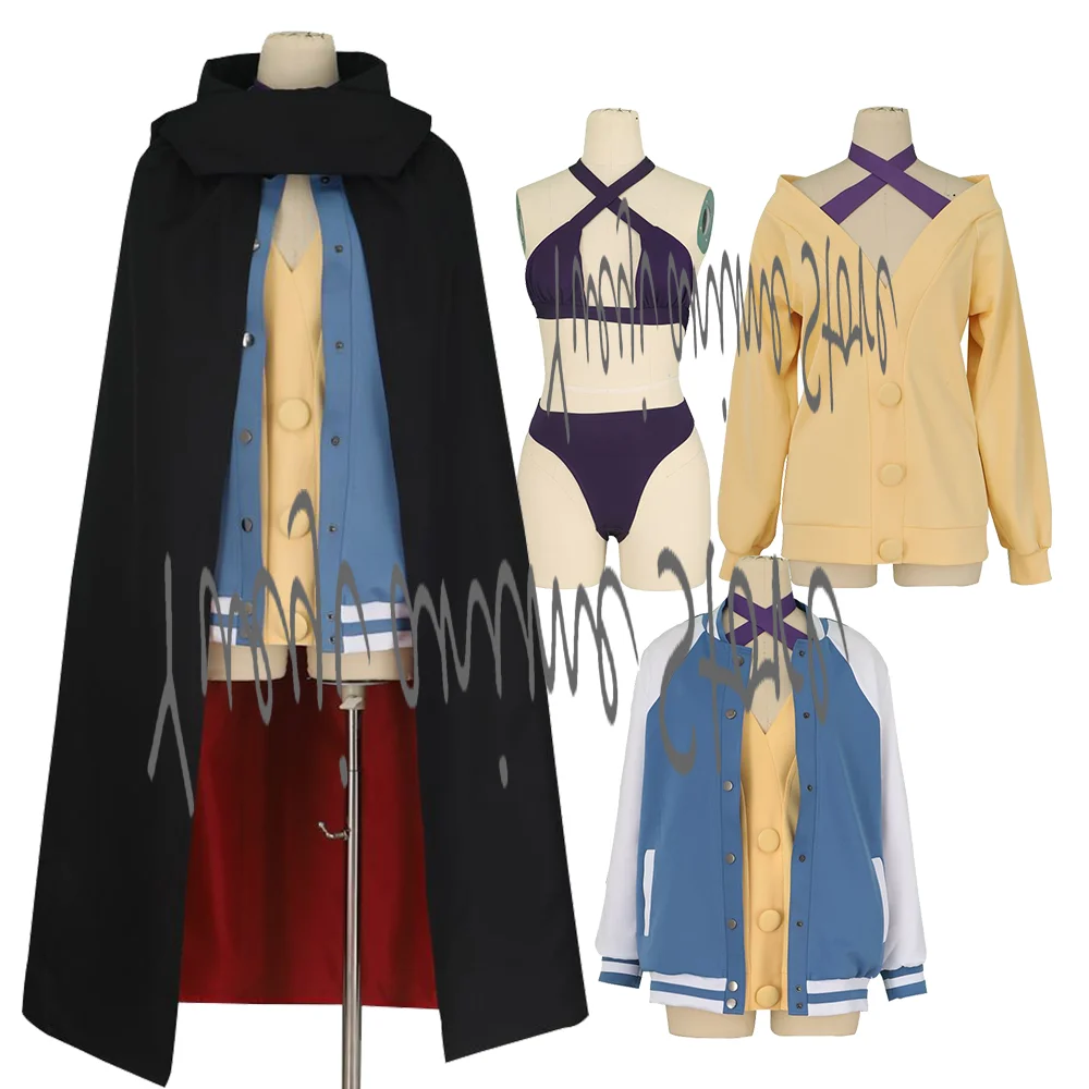 

Women Ayase Kishimoto Cosplay Costume Suit Anime Cloak+ Coat +Yellow Coat+ Bra Underwear-customized
