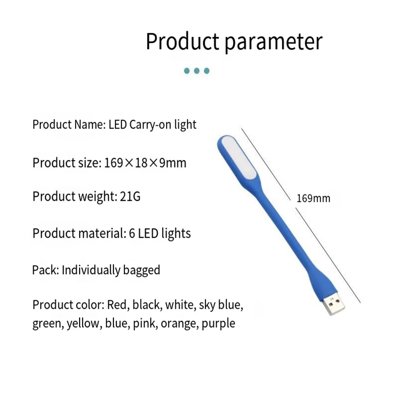 Portable USB LED Mini Book Reading Light Lamp Travel Table Lamp PC Computer Laptop Notebook Flexible Bendable Night Light