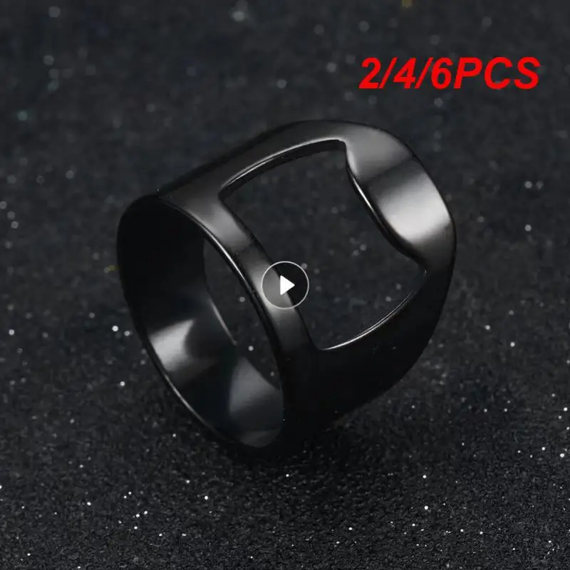 2/4/6PCS Titanium Steel Ring Fashion Practical Innovation Top Trends Popular Items Fashion Stainless Steel Bottle Opener Popular