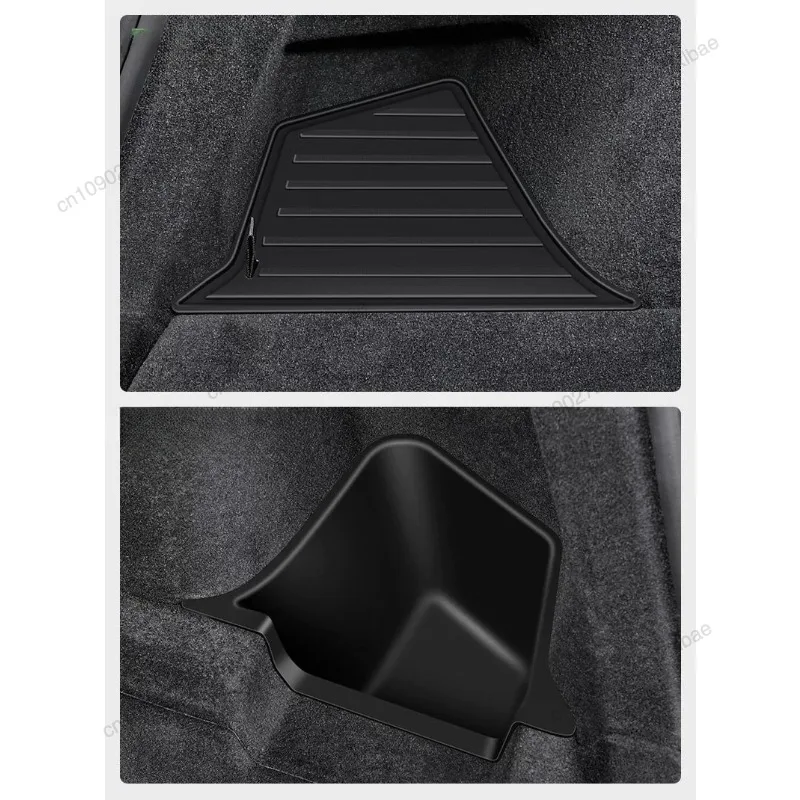 

Rear Trunk Side Storage Bins TPE Waterproof Custom Flocked Lid Car Interior Organizer For Tesla New Model Y 2025 Launch Juniper
