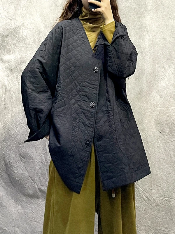 

Аутентичная осенне-зимняя клетчатая тонкая верхняя одежда с v-образным вырезом, модный топ, женская одежда из хлопка Quali