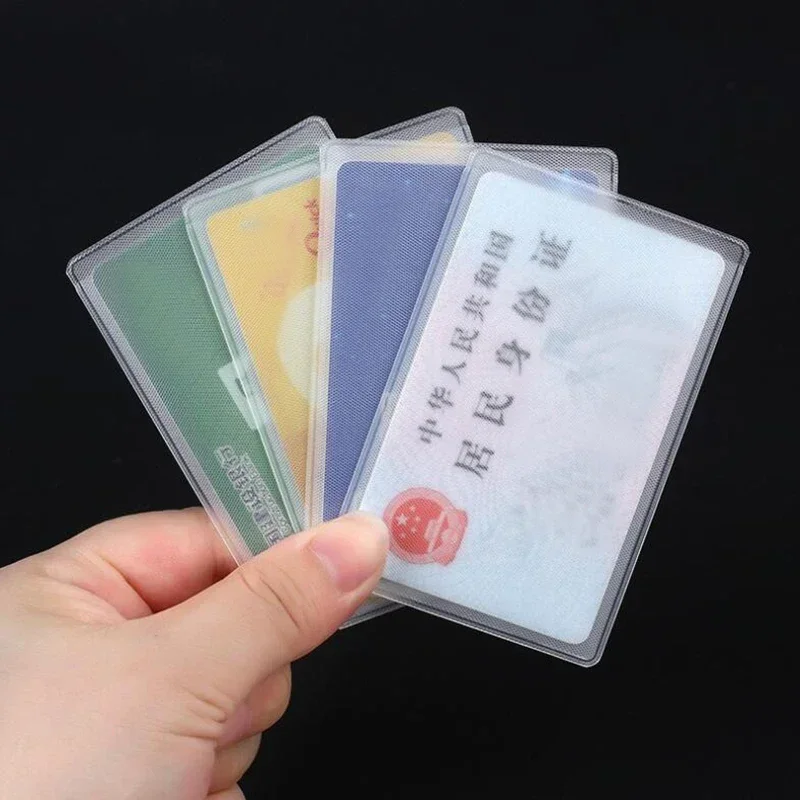 1/5/10pcs PVC Transparent Card Holder Bus Business Case Bank Credit ID  Cover Identification Card Container Holder Good