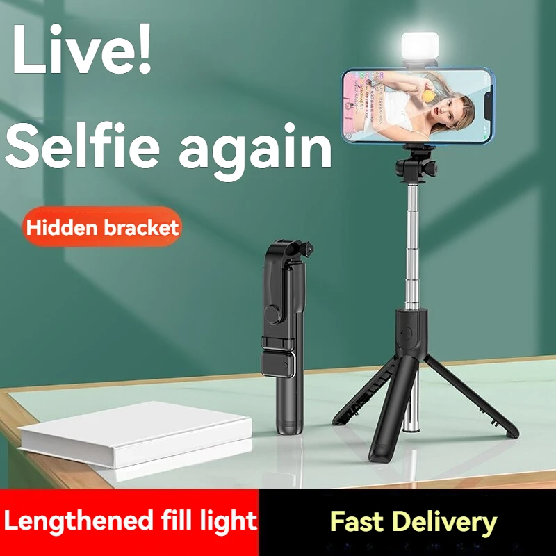 New Bluetooth Selfie Stick Mobile Phone Holder Retractable Portable Multifunct-ional Mini Tripod with Wireless Remote Shutter