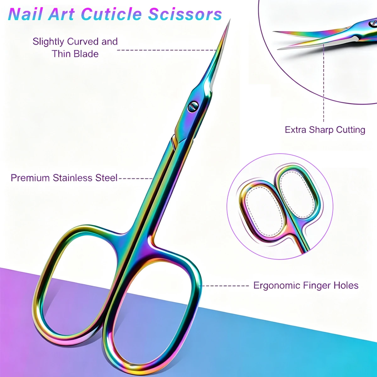 Rainbow Russian Cuticle Scisso - Nail Art Rainbow review and price