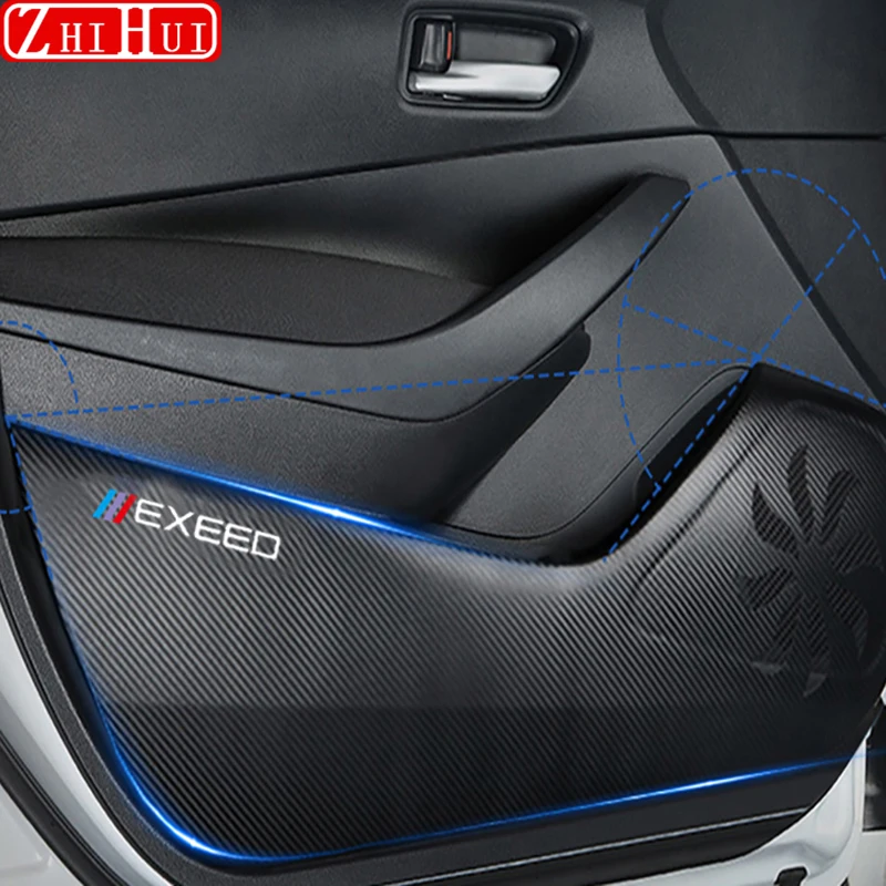 For Chery Exeed TXL 2023 2020-2022 Car Styling PU Leather Door Anti Kick Pad Protection Side Edge Film Protector Accessories