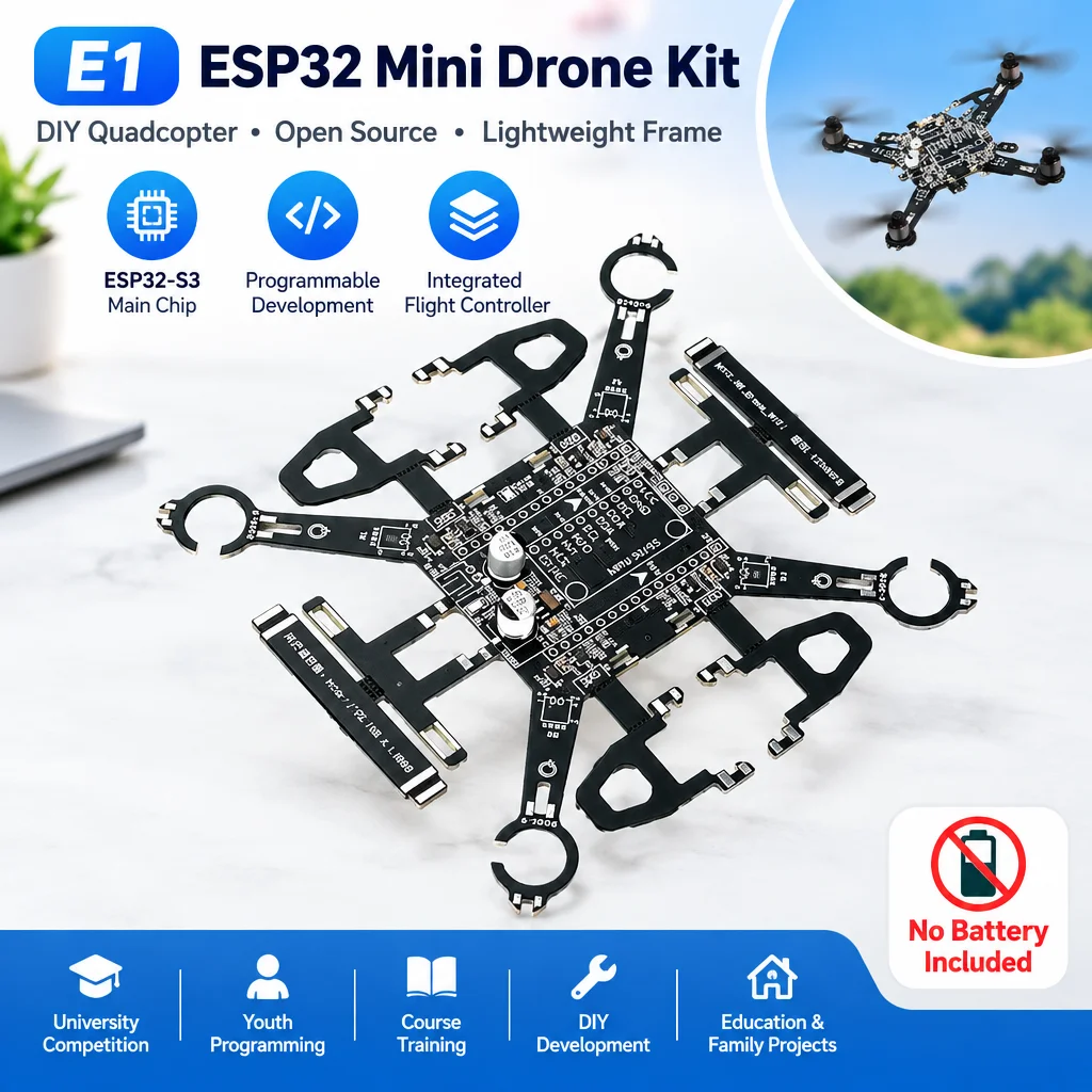 ESP32 S3 Mini Quadcopter Drone Kit Ready To Fly 716 Hollow Cup Motor Wifi Control For Student Diy Project Competition
