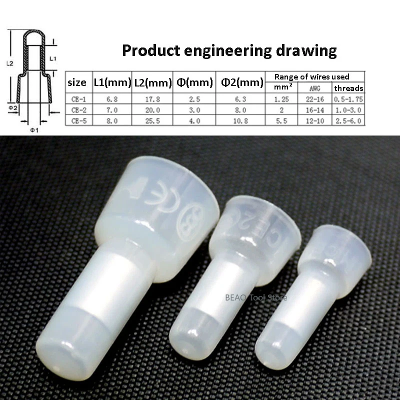5~50Pcs Nylon Crimping Cap Terminal wire quick connector docking Closed End cap insulation Electric fan wiring terminal