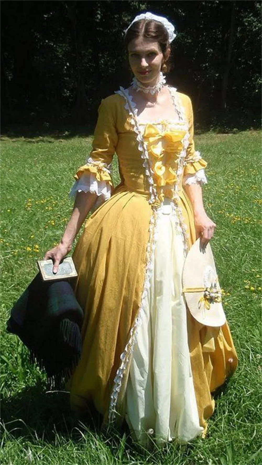 18th Century Victorian Fancy Queen Yellow Dress Marie Antoinette Rococo Noble Adult Women Ball Gown Evening Party Dress