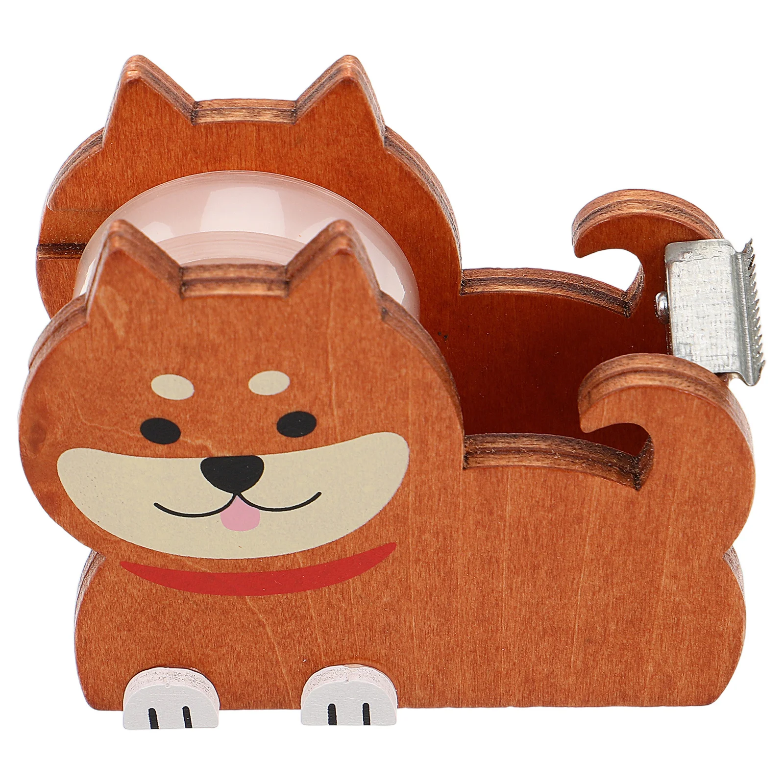 

1Set Dog Tape Dispenser Wooden Animal Non Slip Tape Cutter Desktop Masking Washi Roll Holder Office Craft Storage Stand