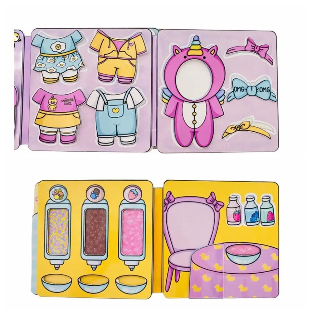 

Cartoon DIY Toys Little Yellow Duck Sticker Games Quiet Book Mini Cookie Dog Luna Dog Dodo Book DIY 3D Busy Book Girls Gift