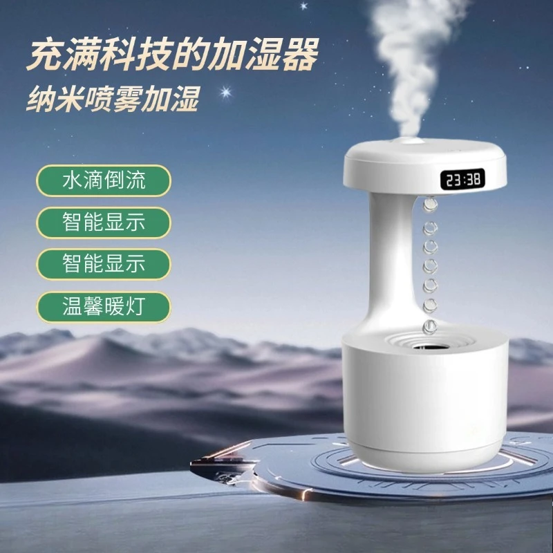 Anti-Gravity Humidifier- Dry-Burn Protection & Quiet Operation with Large Mist Output