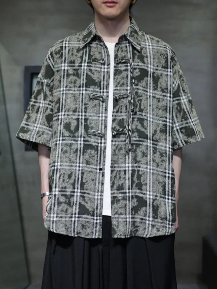 

Мужская рубашка с коротким рукавом в стиле ретро, летняя, тонкая, льняная, в стиле тан, новый китайский стиль, хлопково-льняной топ, дышащая, легкая