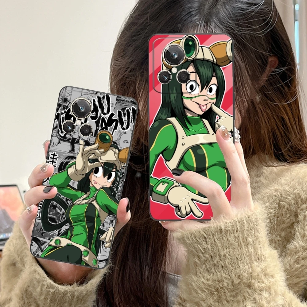 Hero Tsuyu Asui Froppy Cell Phone Case for Realme GT 2 9i 8i 7i Pro X50 X2 C35 C21 C20 C11 C3 Black Soft Phone Cover Shell