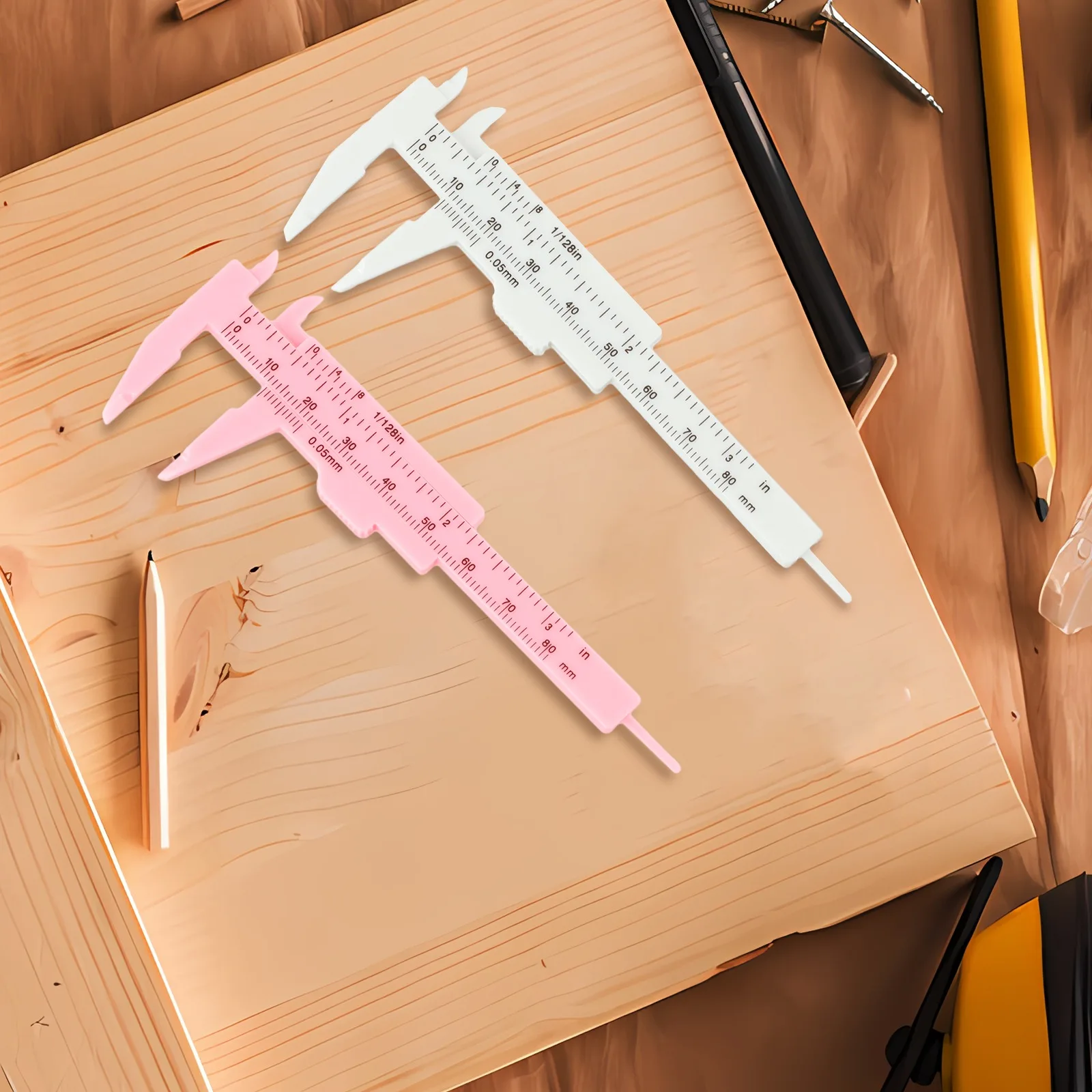 2PCS Caliper Gauge Mini Vernier Caliper Accurate Measurement Compact Design Easy To Carry Lightweight Construction