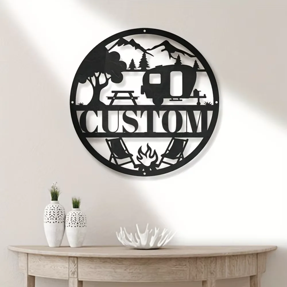 Unrivaled Custom - Designed Iron RV Sign. Personalized Metal Wall Art for Camping, Home.