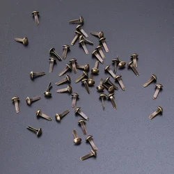 Metal Paper Fasteners: 100pcs Electroplating Brads for Crafts DIY Waterproof and Anti Rust Bronze Color 4.5x8mm Size