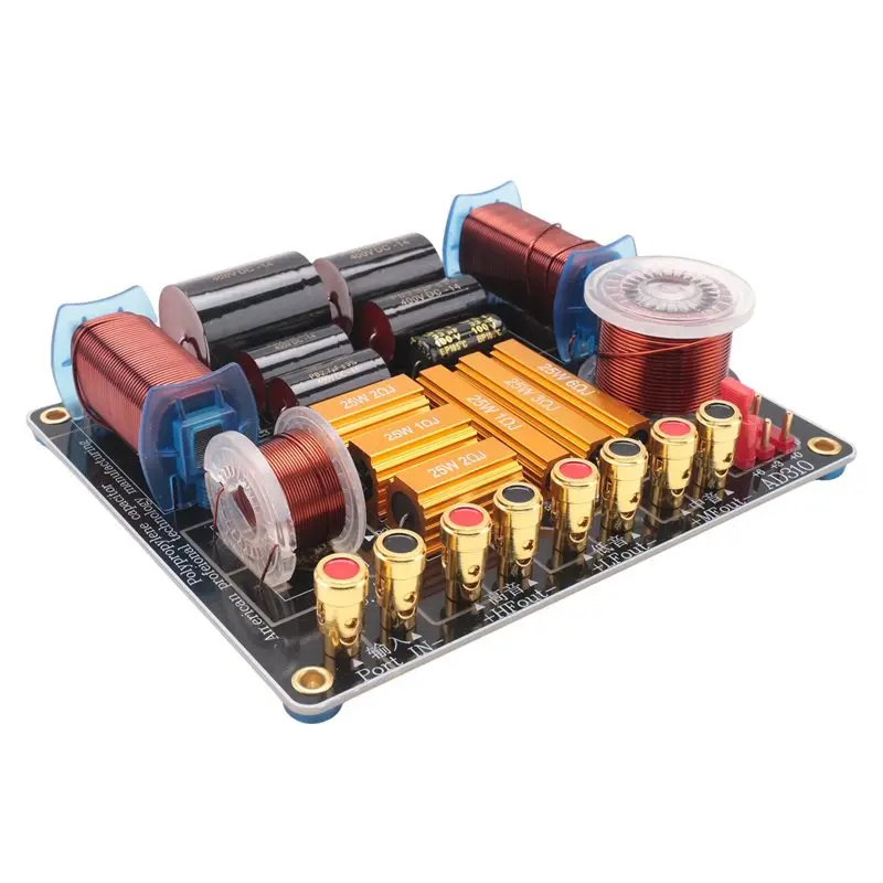 Three-Way 450W Professional Speaker High Power Splitter 750Hz/5000Hz Stage Home Theater 3-Unit Audio Crossover Filter Durable-AU