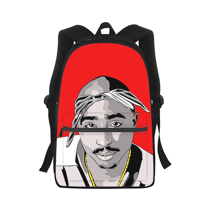 

Rapper 2pac singer Tupac Men Women Backpack 3D Print Fashion Student School Bag Laptop Backpack Kids Travel Shoulder Bag