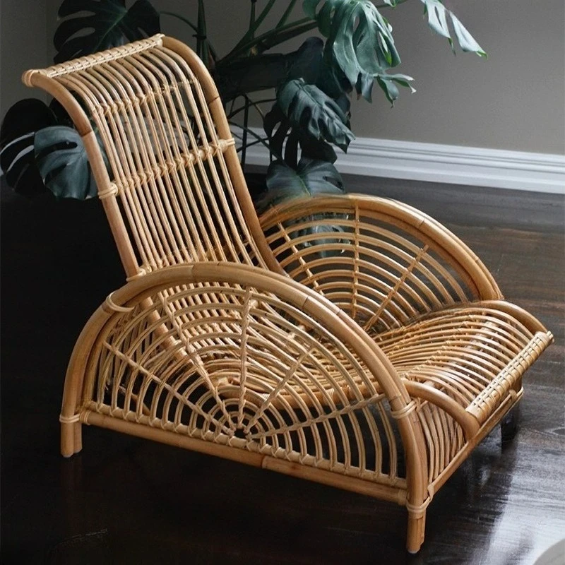 

recliner for the elderly, lunch break, sofa, natural Indonesian rattan household balcony, leisure chair, happy chair