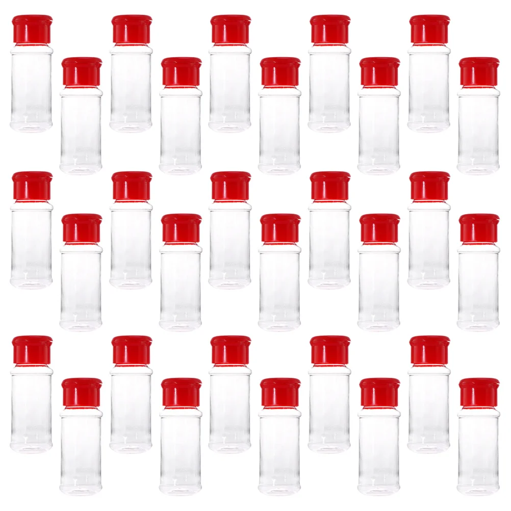 

30pcs Plastic Seasoning Bottle Spice Dispenser Pepper Shakers Salt Jar for Barbecue Kitchen (Red) plastic seasoning bottles