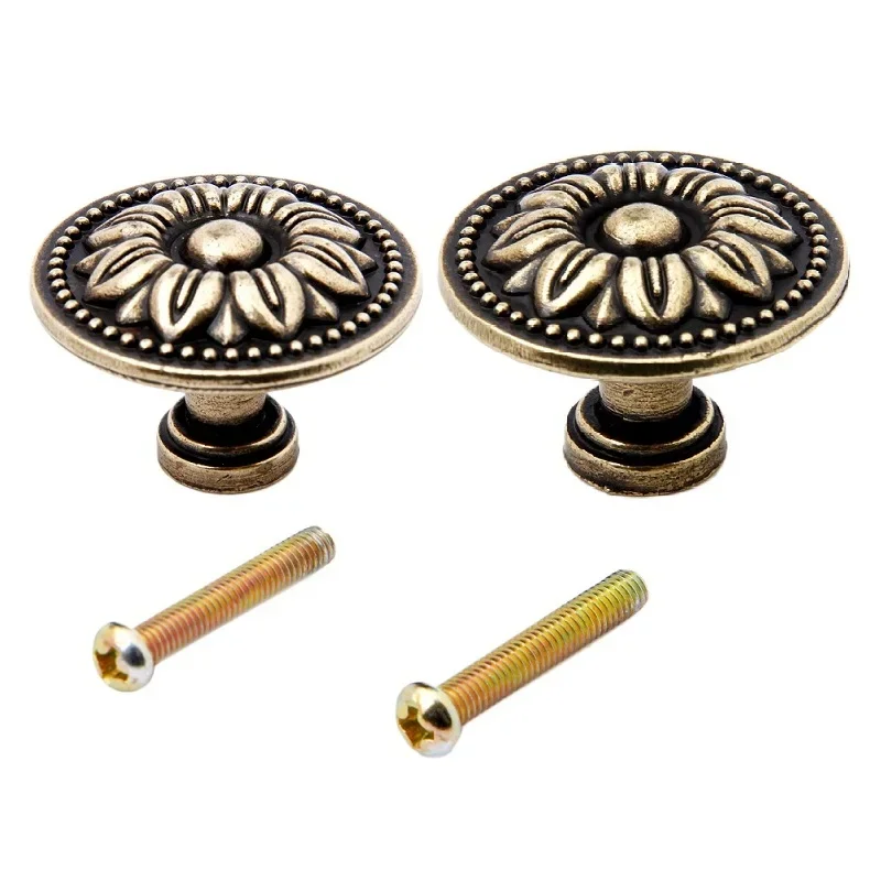 

1Pc Single Hole Retro Drawer Pulls Knob Antique Bronze Furniture Knobs and Handles Kitchen Cabinets Cupboard Door Handle 32/36mm