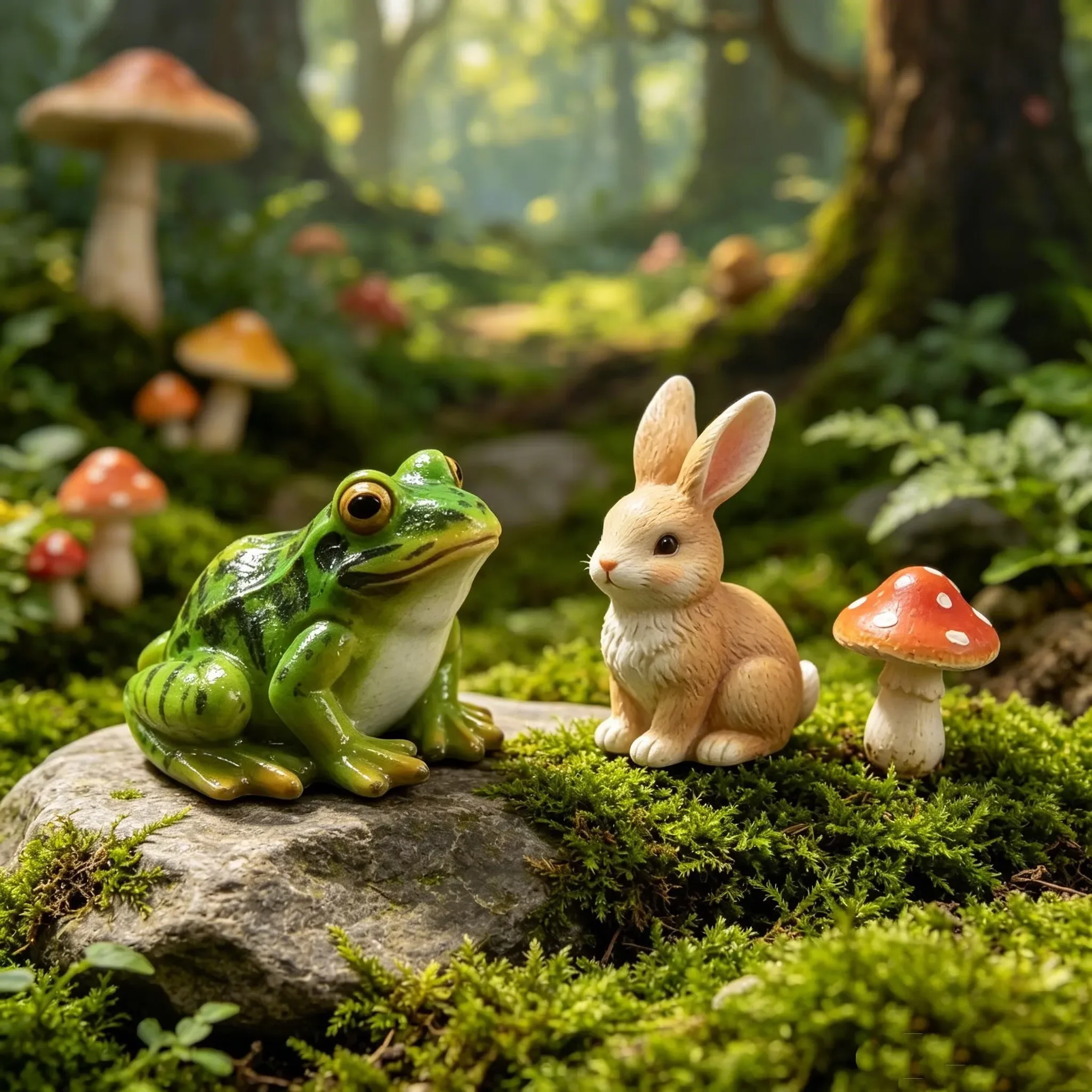 Cute Resin Decorative Frogs Statue DIY Outdoor Garden Bonsai Store Decoration Animal Sculpture For Desk Garden Decor Ornament